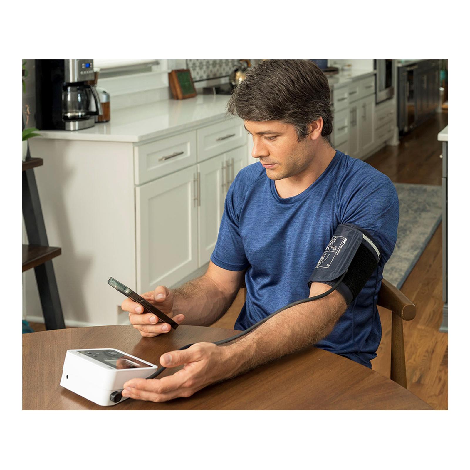 A&D Multi-User Bluetooth Upper Arm Blood Pressure Monitor with Wide Range Cuff, 8.6" to 16.5"