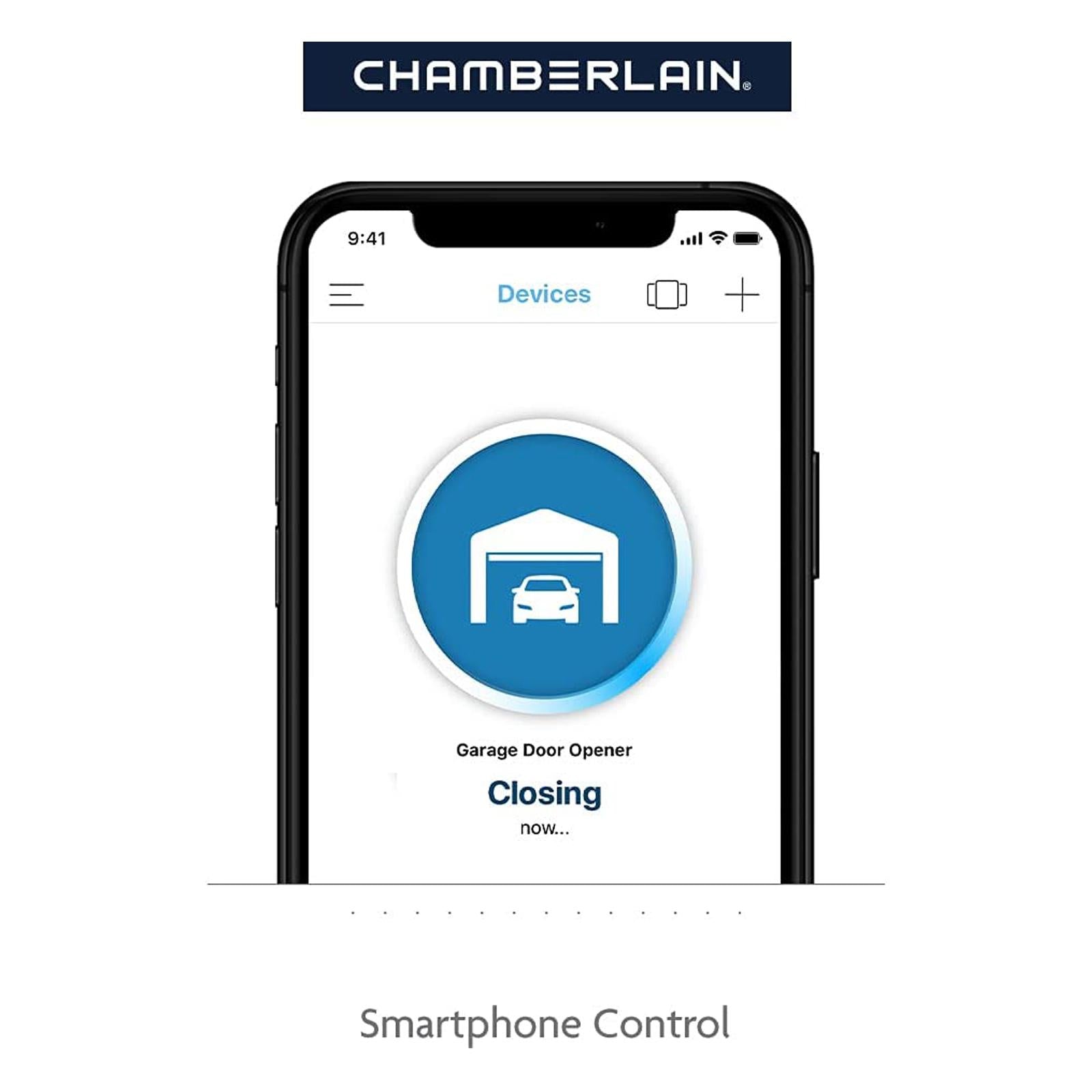 Chamberlain Secure View Ultra-Quiet Wi-Fi Garage Door Opener with Battery Backup