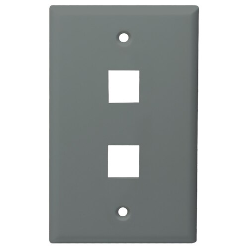 DataComm Keystone Wallplate, 1-Gang, 2-Port