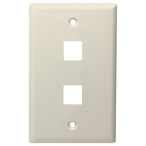 DataComm Keystone Wallplate, 1-Gang, 2-Port