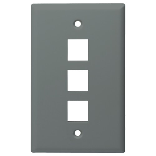 DataComm Keystone Wallplate, 1-Gang, 3-Port
