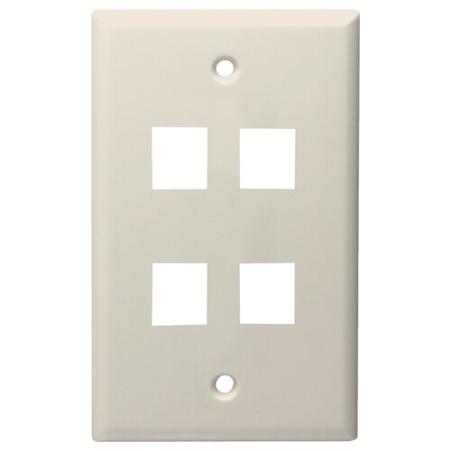 DataComm Keystone Wallplate, 1-Gang, 4-Port