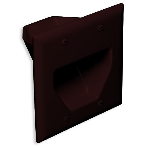 DataComm Recessed Cable Access Wallplate, 2-Gang