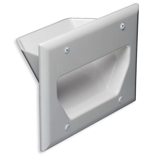 DataComm Recessed Cable Access Wallplate, 3-Gang