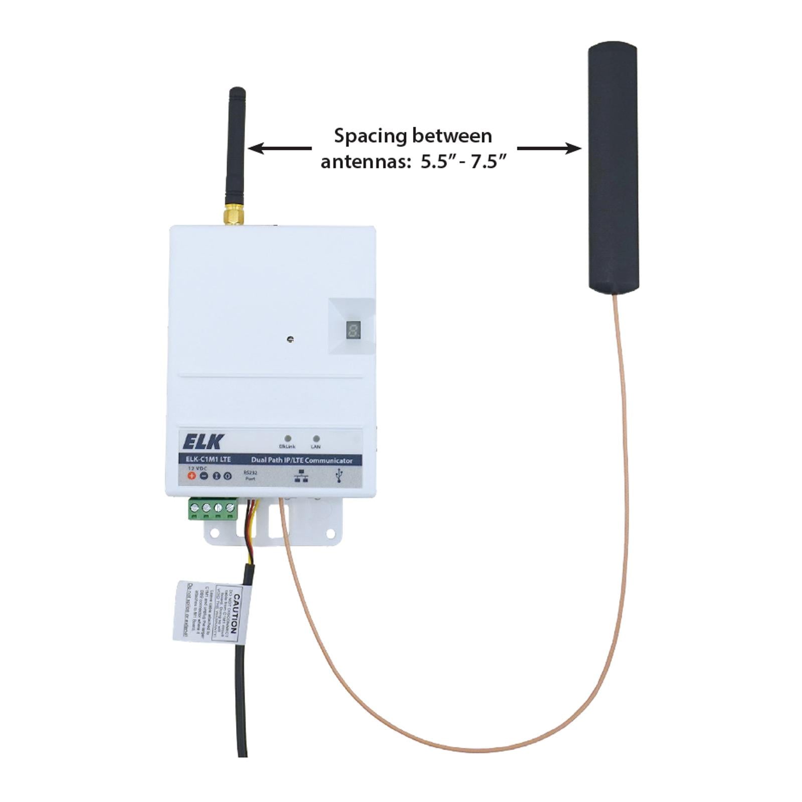 ELK Secondary Cellular Antenna for C1M1LTE Dual-Path Alarm Communicator