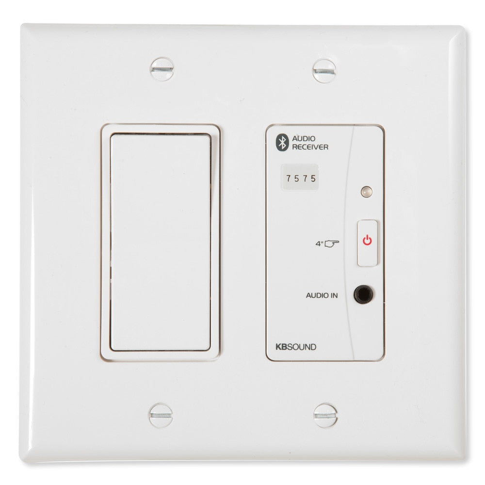 KBSound In-Wall Bluetooth Audio Receiver with Power Supply, White, US
