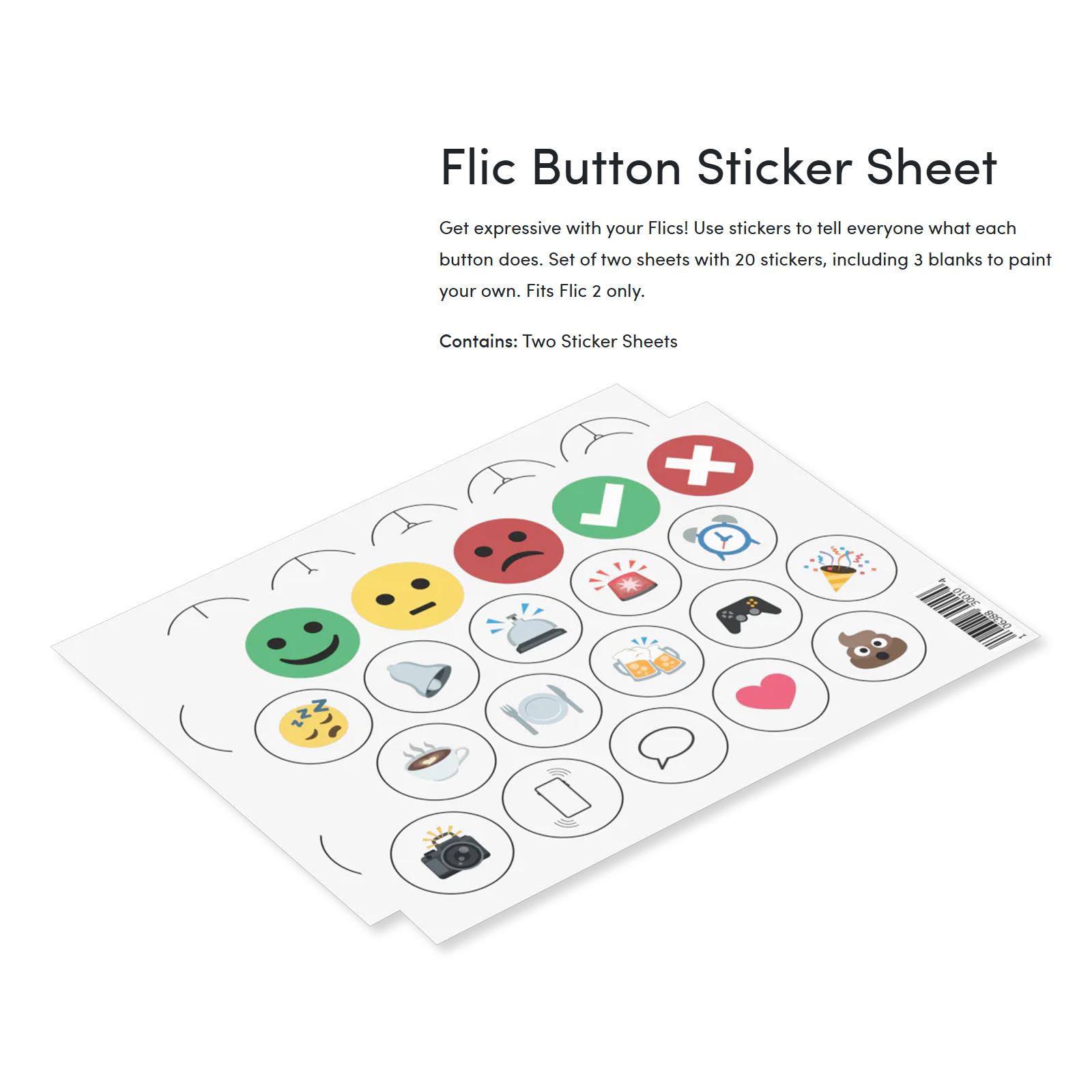 Flic 2 Smart Button Sticker Sheets