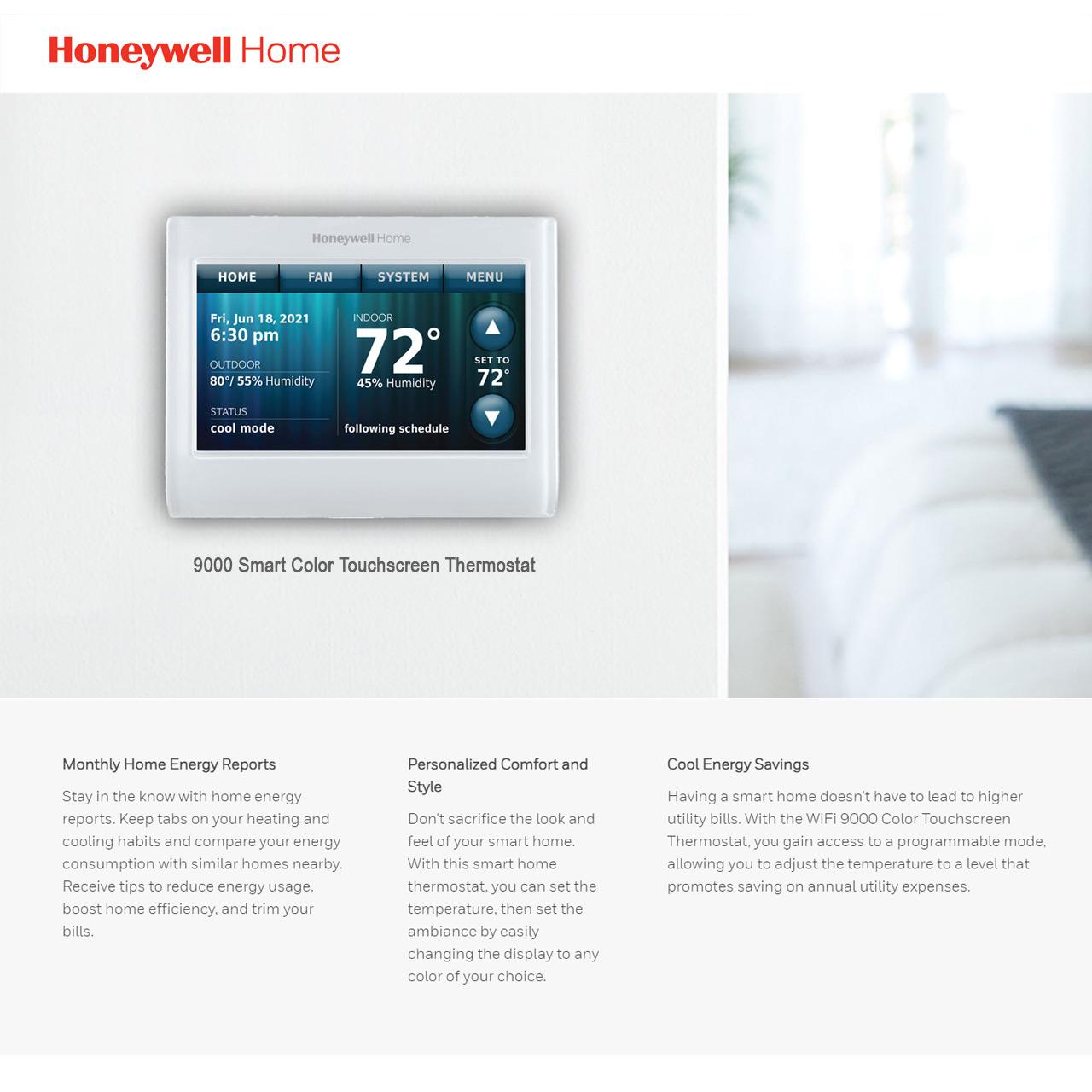 Honeywell Wi-Fi 9000 Color Touchscreen Thermostat