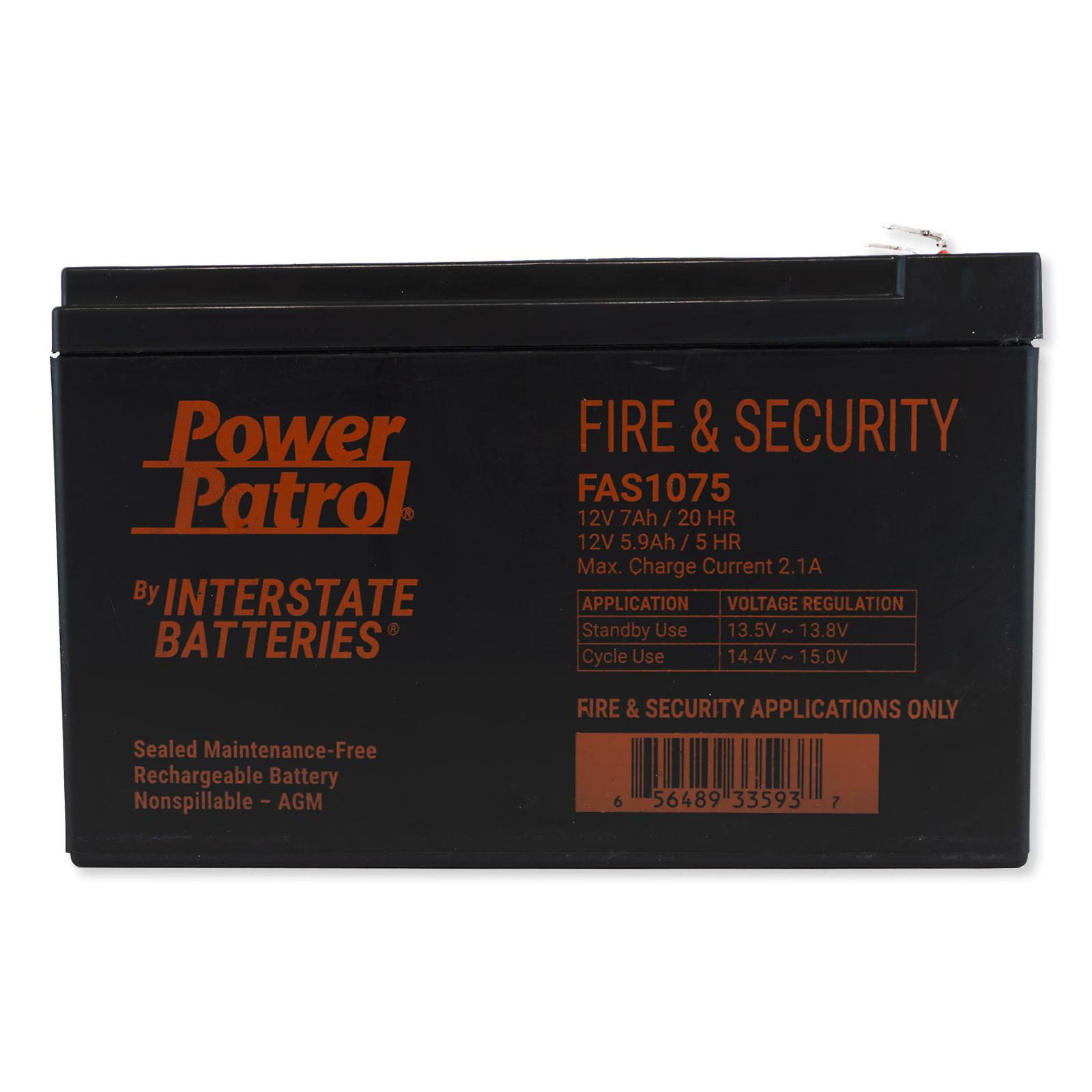 Interstate Batteries Power Patrol Lead Acid Battery, 12V 7Ah