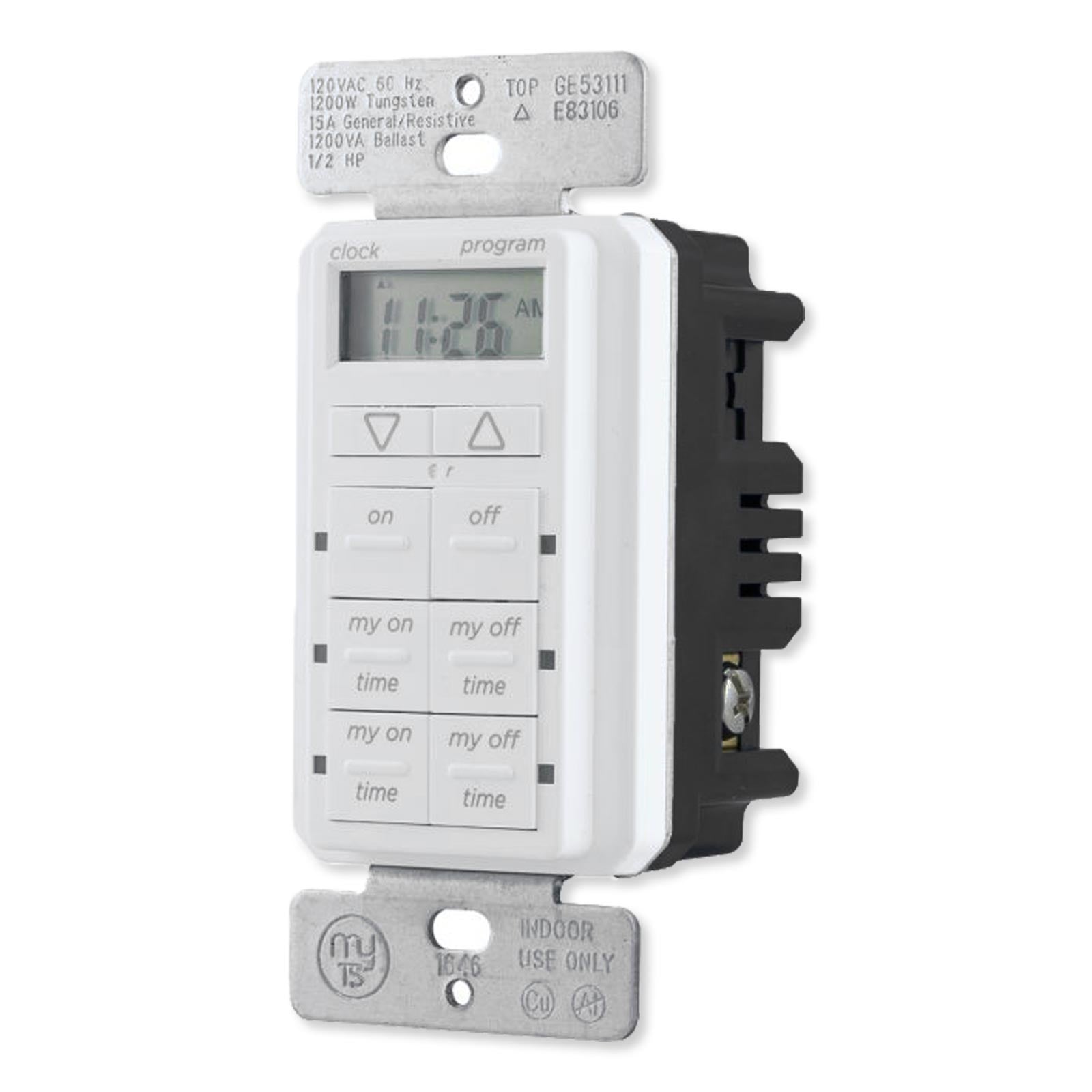 Jasco myTouchSmart Simple Set In-Wall Timer, White (Open Box)