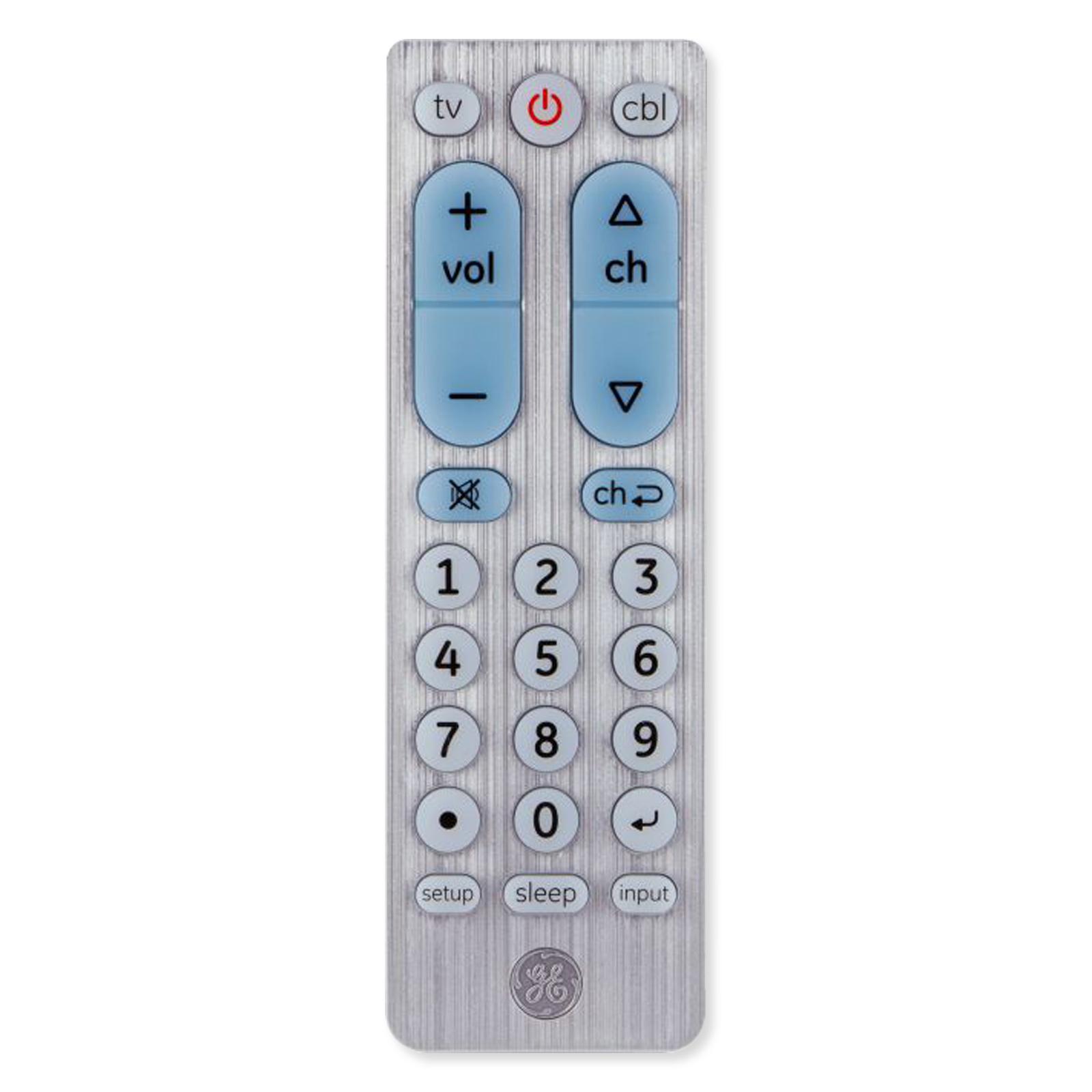 GE 2-Device Universal Remote Control, Brushed Silver