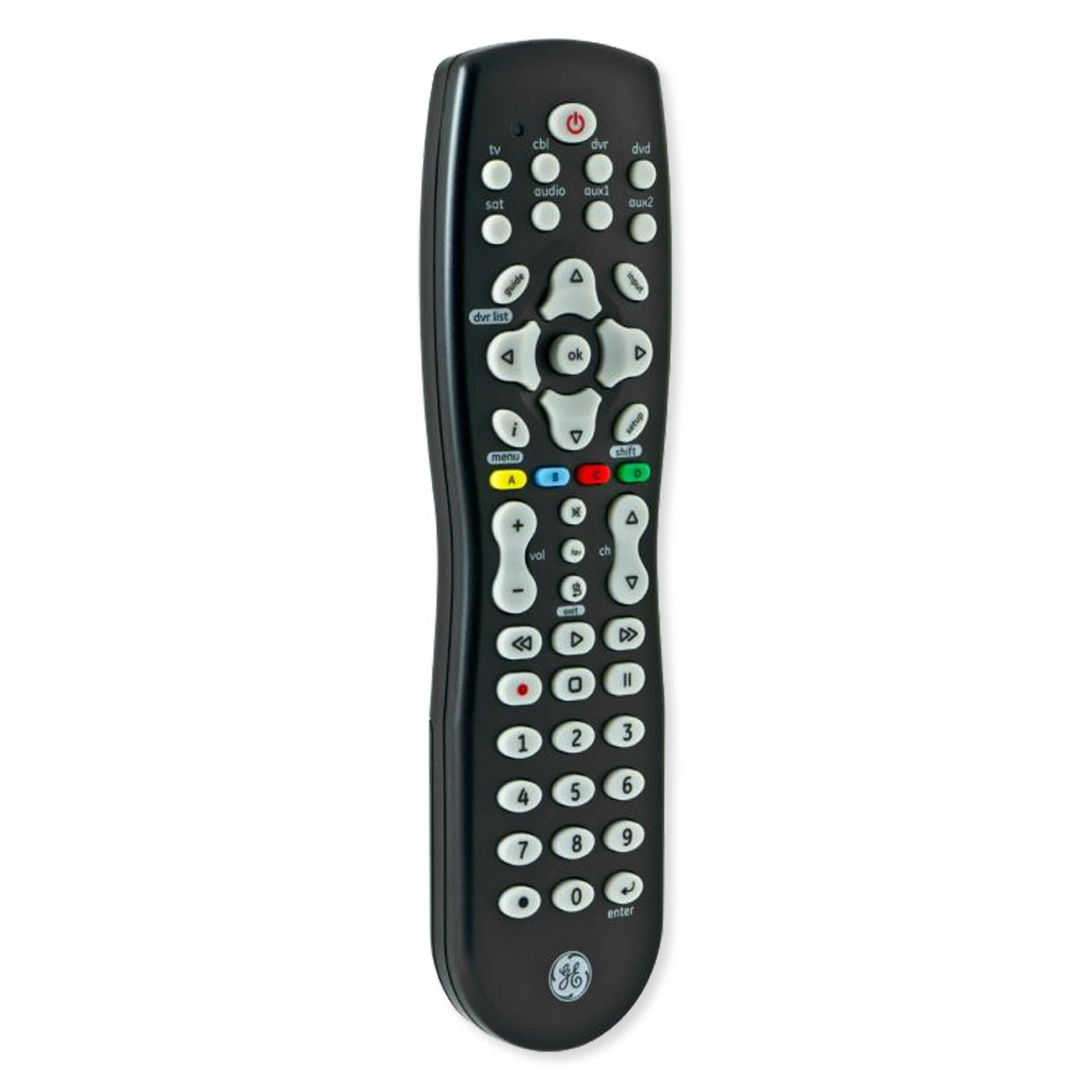 GE 8-Device Universal Remote Control, DVR Infrared, Black