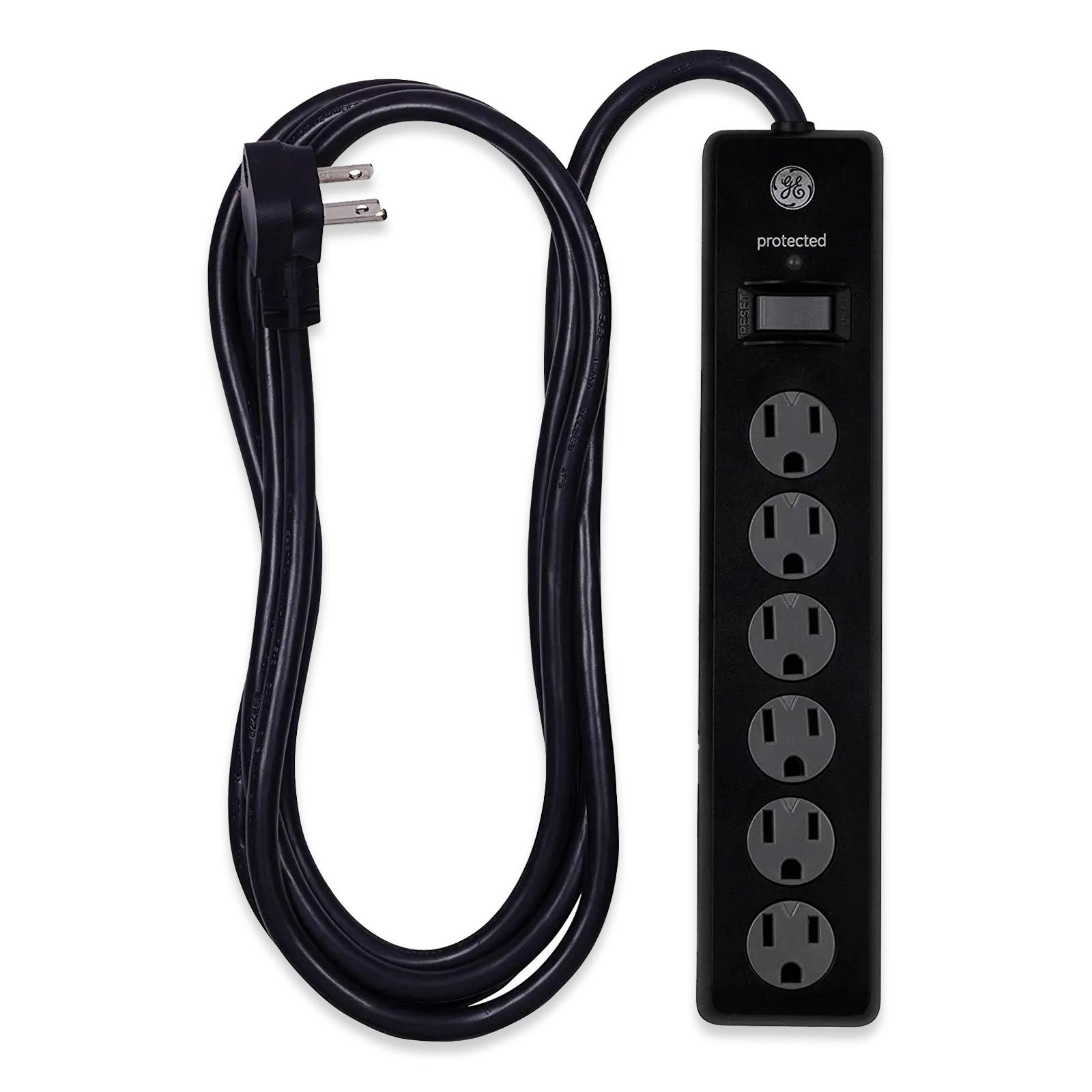 GE 6-Outlet Power Strip with Safety Covers, 10'