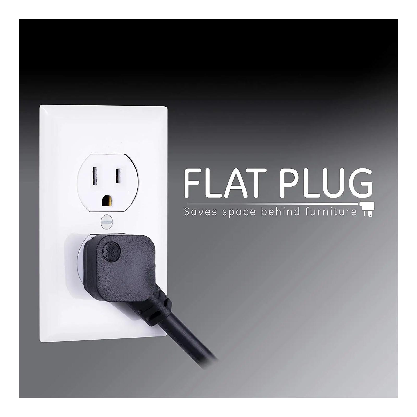 Jasco GE 6-Outlet 10ft. Surge Protector With Twist-To-Close Safety Covers, Black