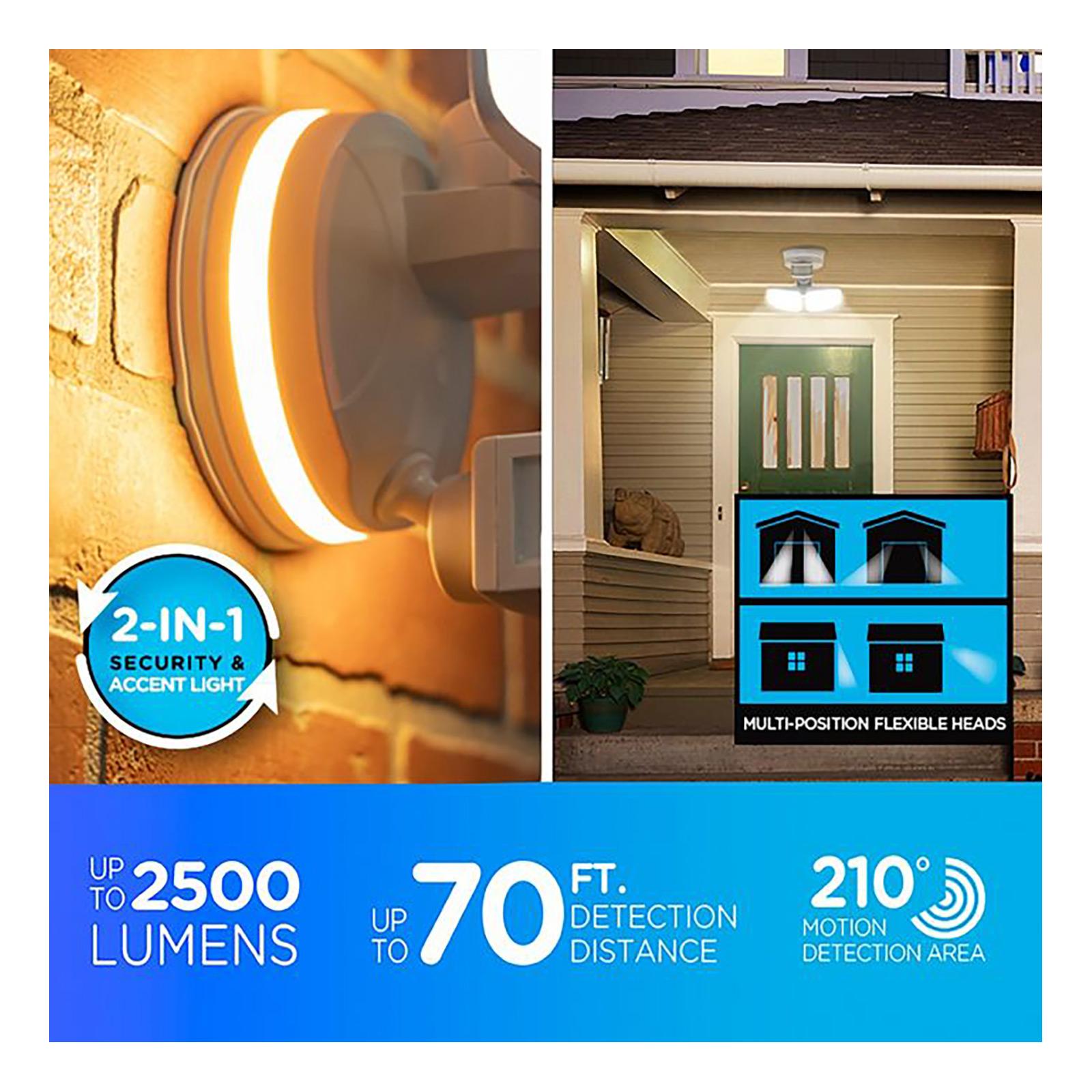 Enbrighten Outdoor 2-Head Motion-Sensing Back Lit WiFi LED Security Light