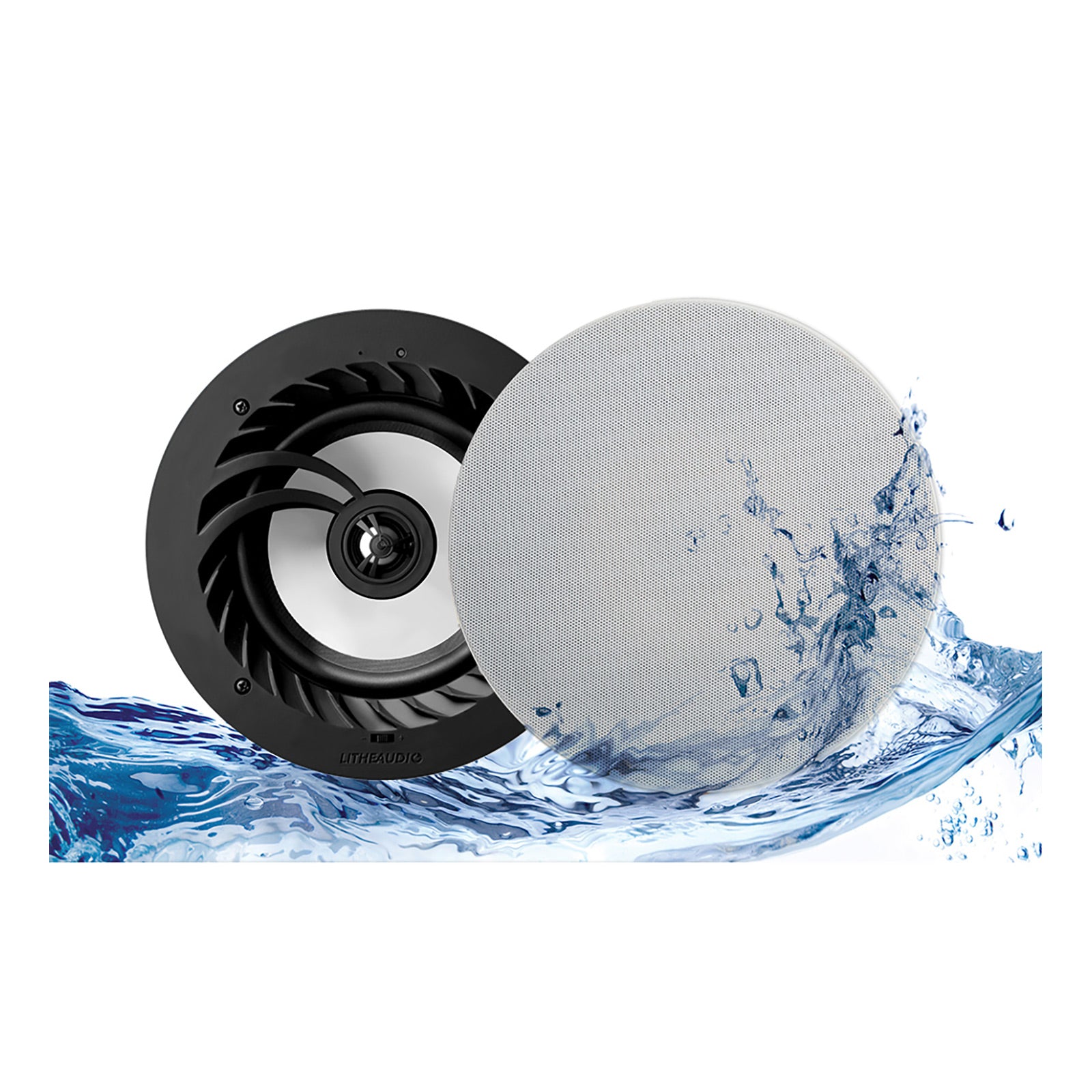 Lithe Audio Bluetooth IP44 Rated Wireless 6.5 In. Ceiling Speaker (1 Master, 1 Passive)