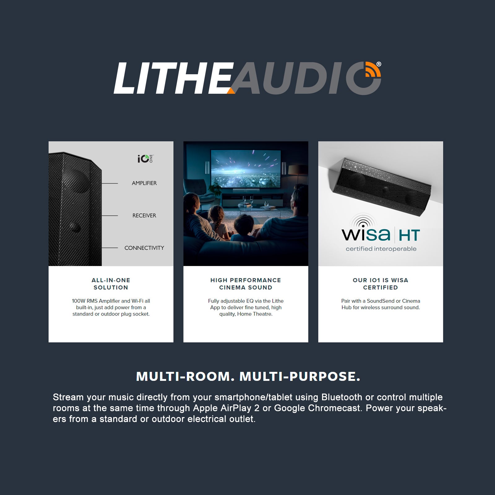 Lithe Audio IO1 WIFI Speaker - WISA (1 Master, 1 Passive)
