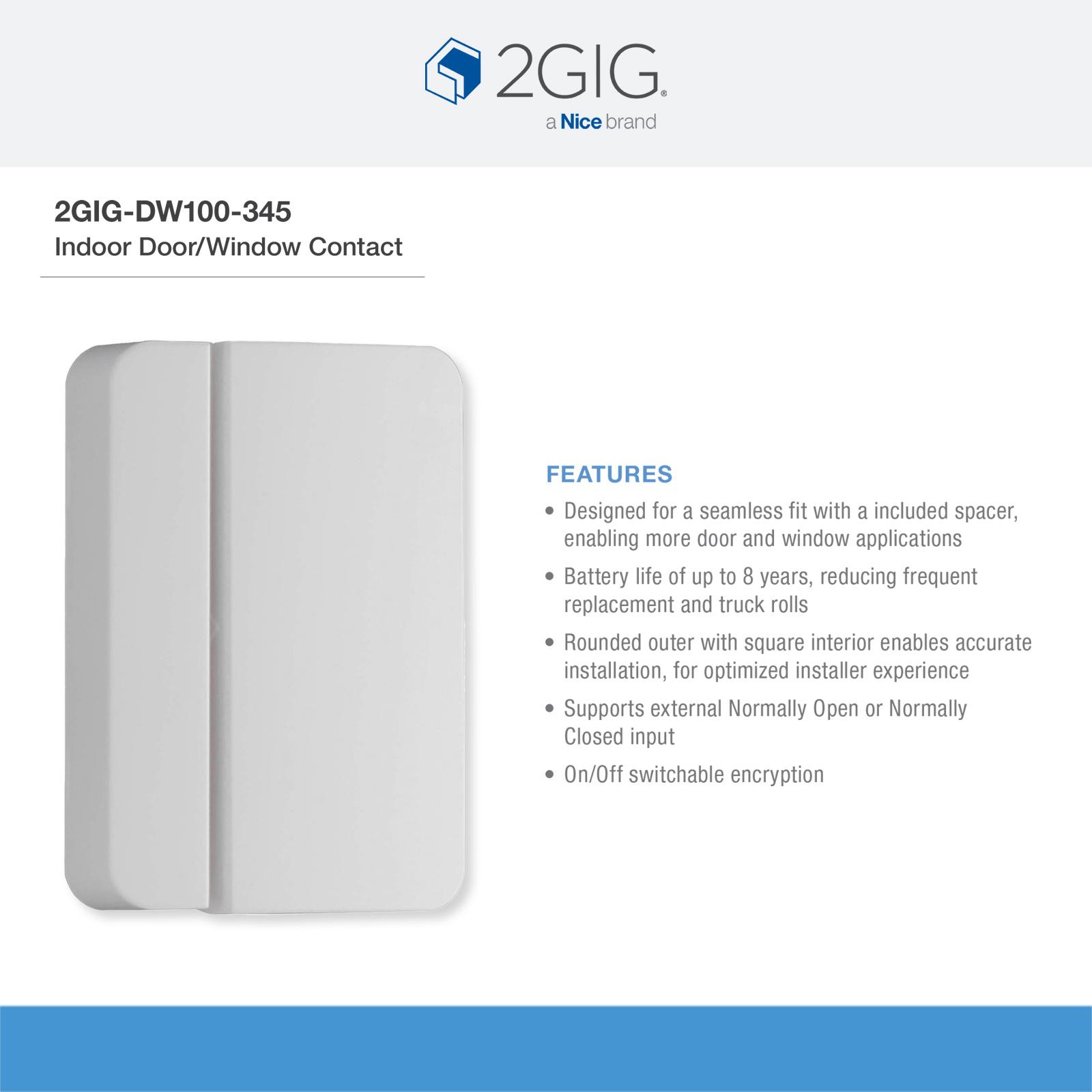 2GIG Wireless Door/Window Contact Sensor, 345MHz