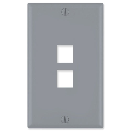Leviton QuickPort Wallplate, 1-Gang, 2-Port