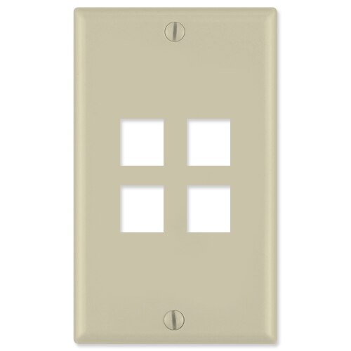 Leviton QuickPort Wallplate, 1-Gang, 4-Port