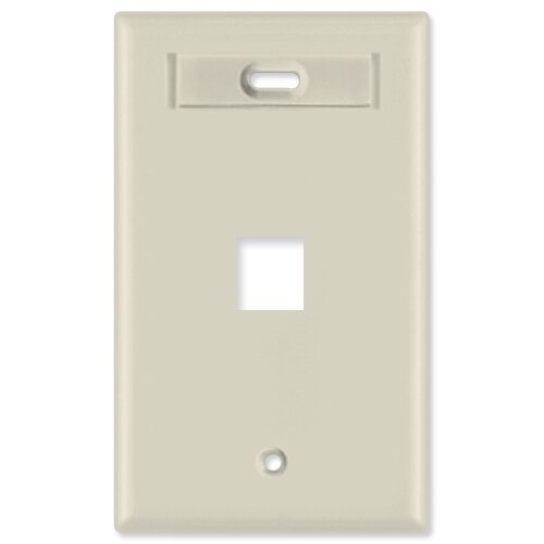 Leviton QuickPort Wallplate, 1-Gang, 1-Port (with ID Window)