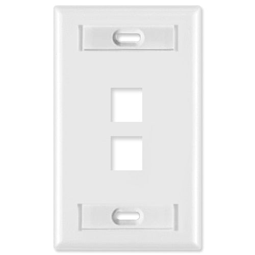 Leviton QuickPort Wallplate, 1-Gang, 2-Port (with ID Window)