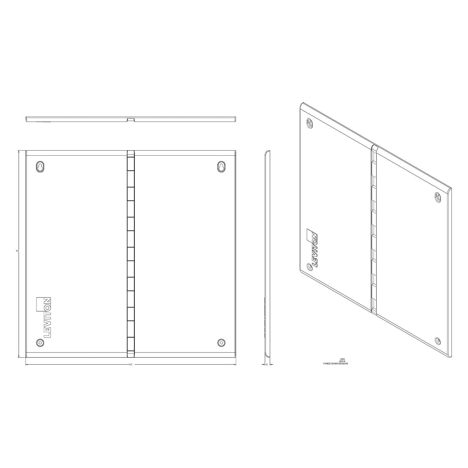 Leviton Vented Plastic Cover Door, 14" (12 Pack)