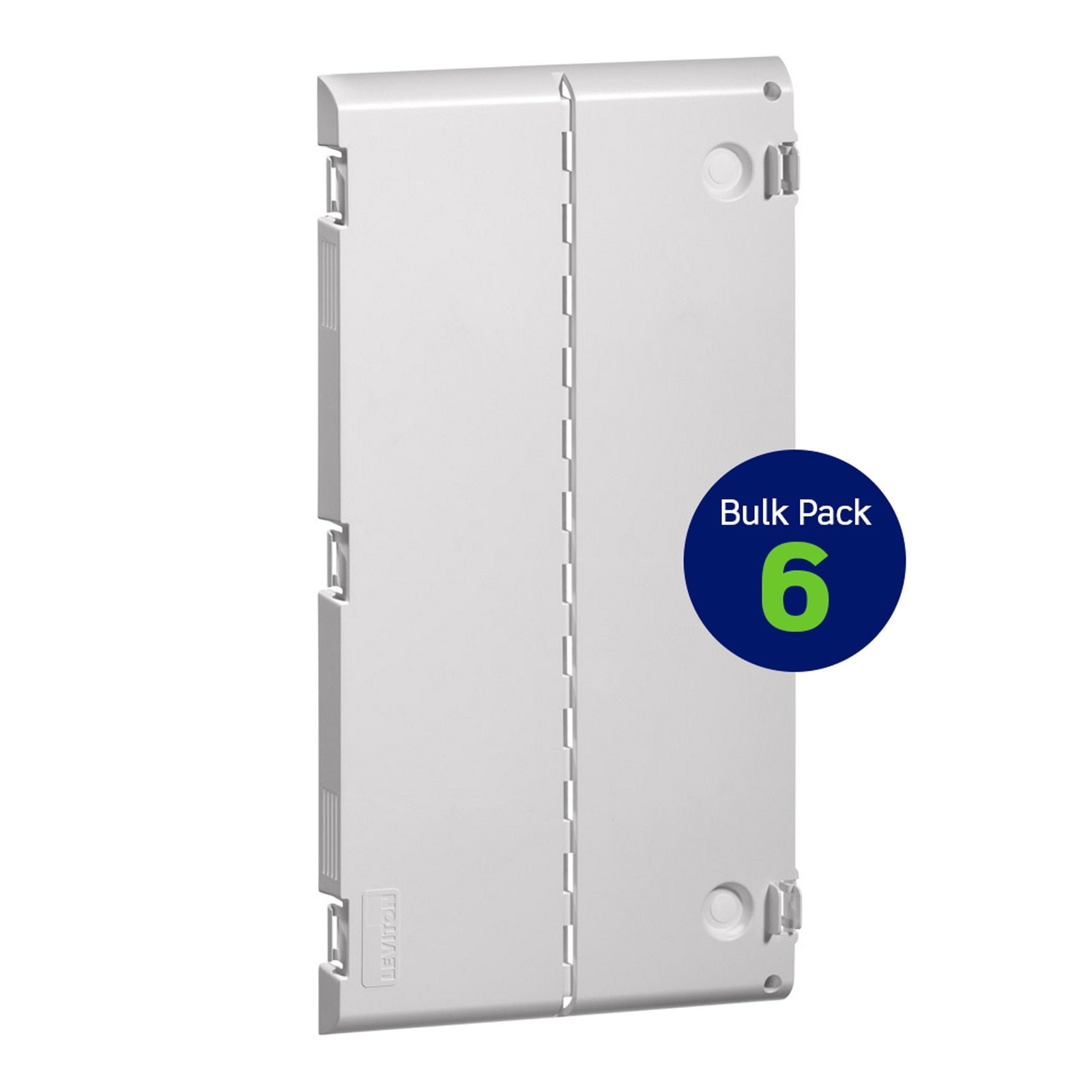 Leviton Vented Hinged Door, 6 Pack, Plastic, White