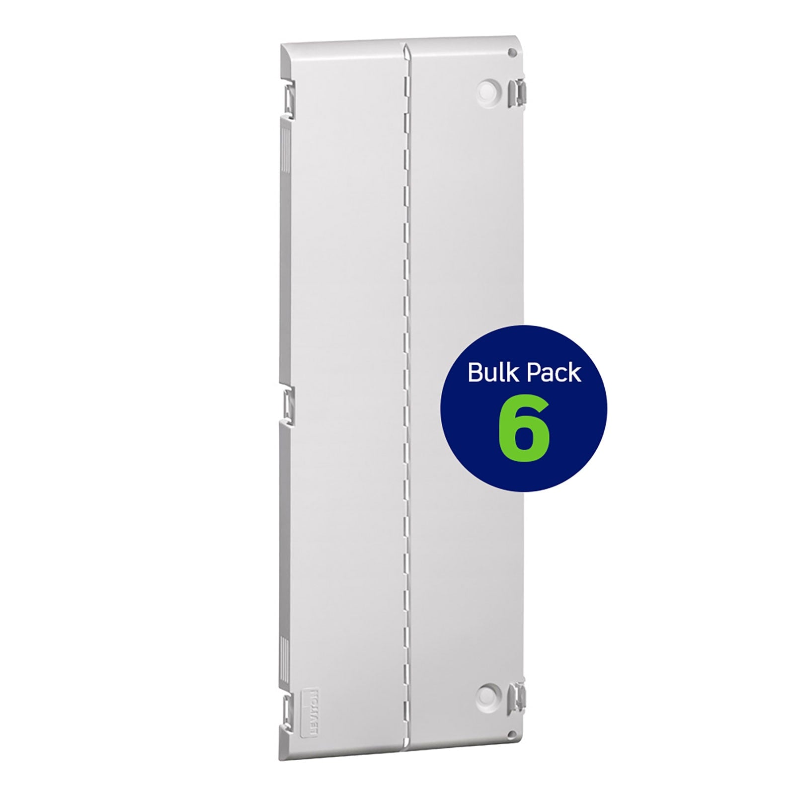 Leviton Vented Hinged Door, 6 Pack, Plastic, White