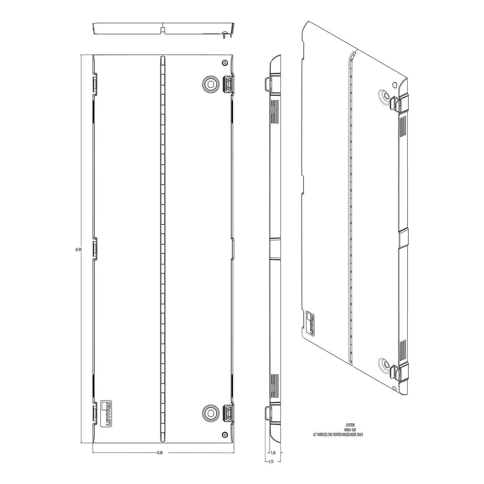 Leviton Vented Hinged Door, 6 Pack, Plastic, White