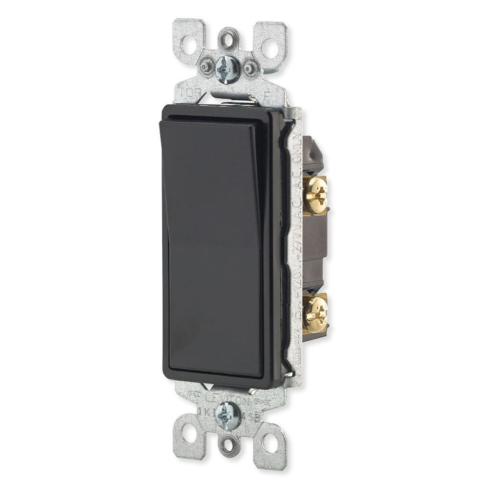 Leviton Decora Rocker Single-Pole AC Quiet Switch, 15A, 120/277V