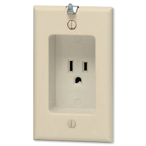 Leviton Recessed Receptacle with Clock Hanger Hook
