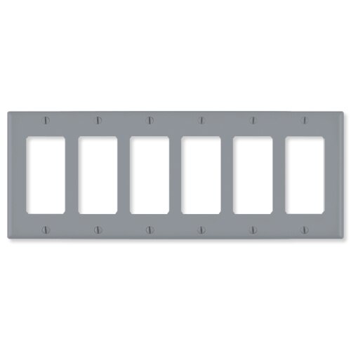 Leviton Decora Wallplate, 6-Gang