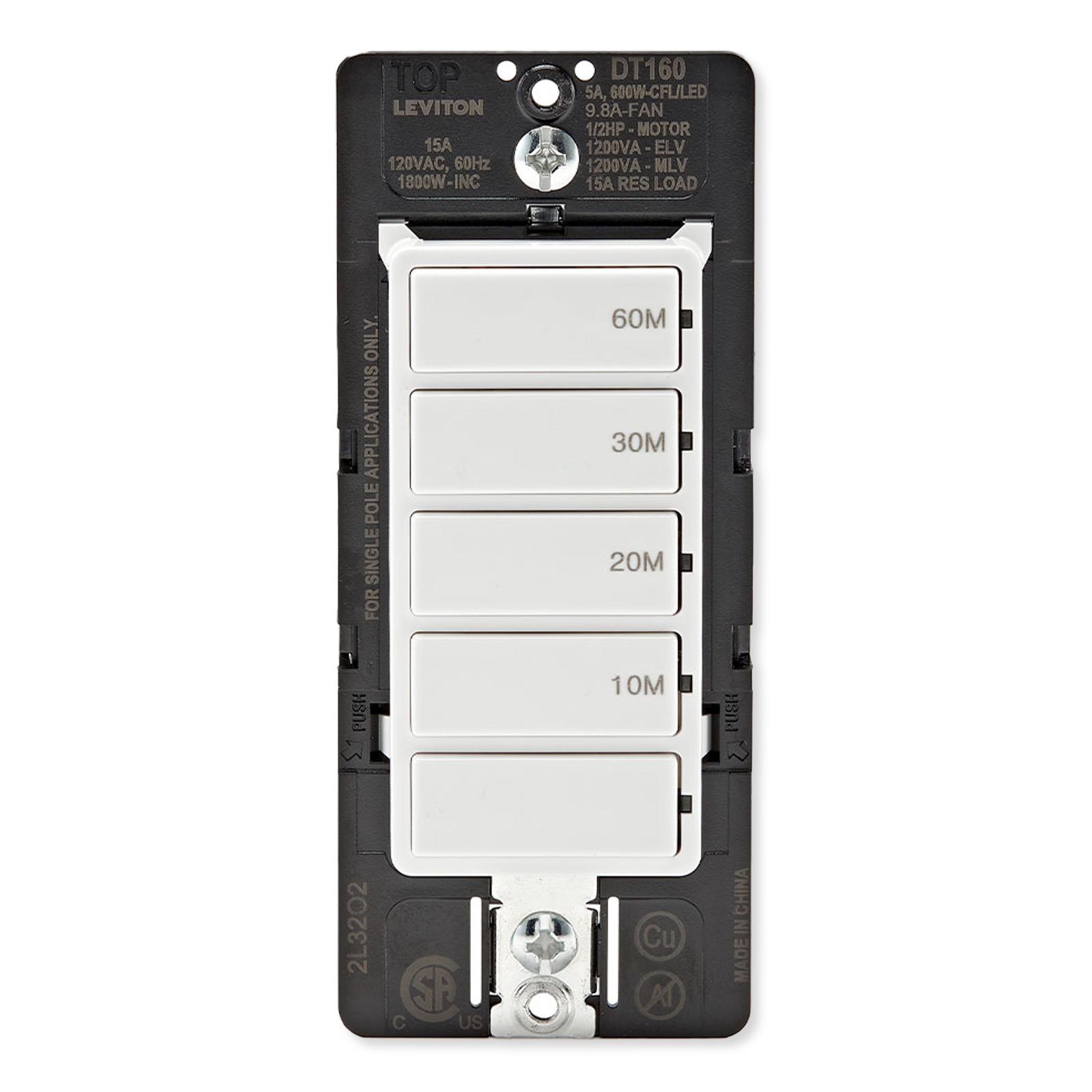 Leviton Decora In-Wall Countdown Timer Switch (10, 20, 30, 60 Min)