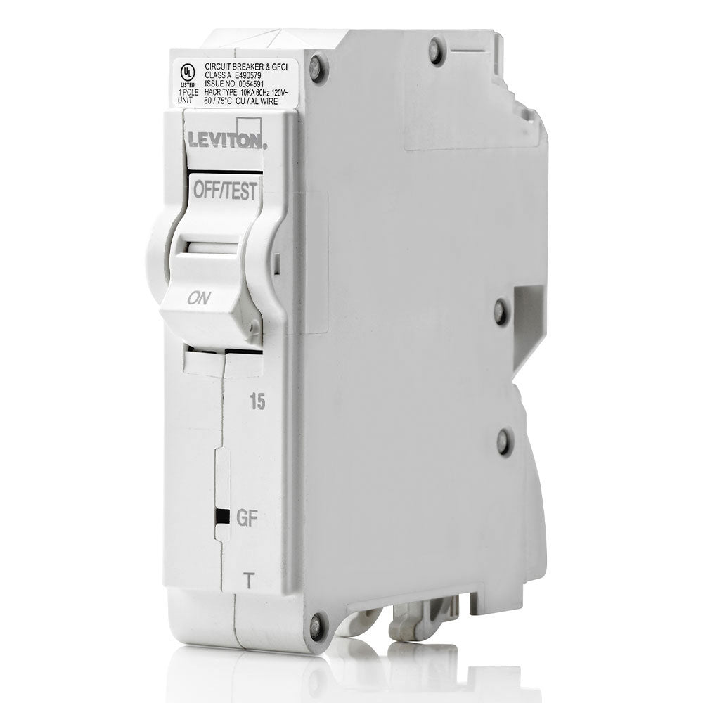 Leviton GFCI Thermal Magnetic Branch Circuit Breaker, 1-Pole