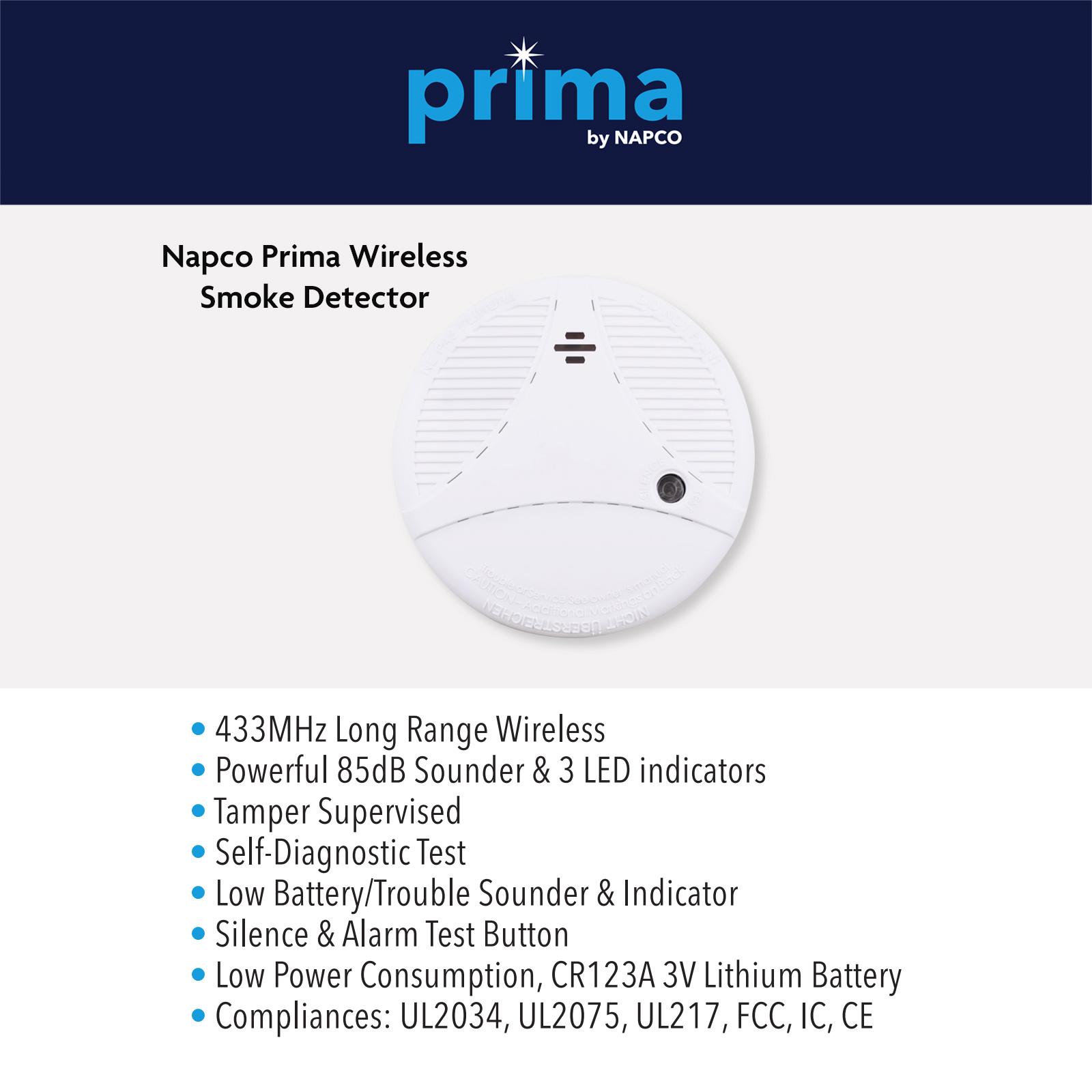 Napco Prima Smoke Detector, 433 MHz