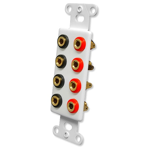 OEM Systems Pro-Wire Jack Plate (8 Banana Jacks), White (Open Box)