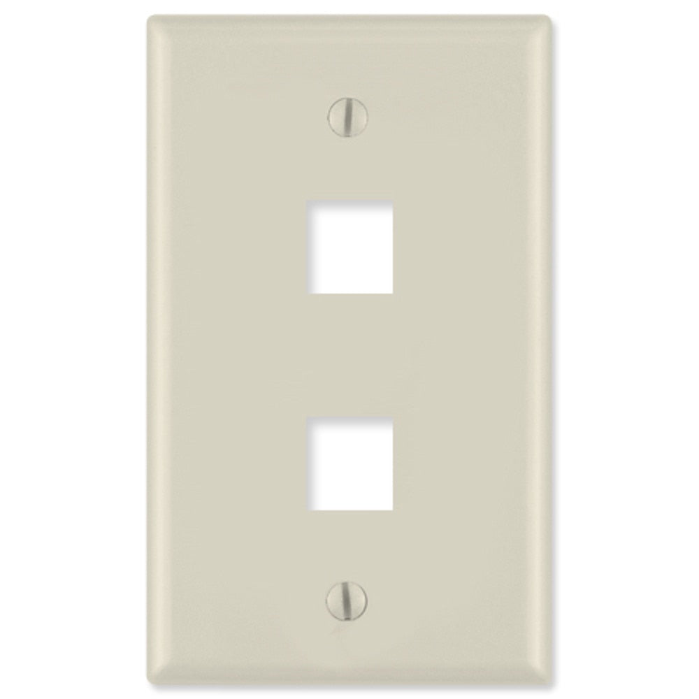 On Q/Legrand Keystone Wall Plate, Labeled, 2-Gang, 1-Port
