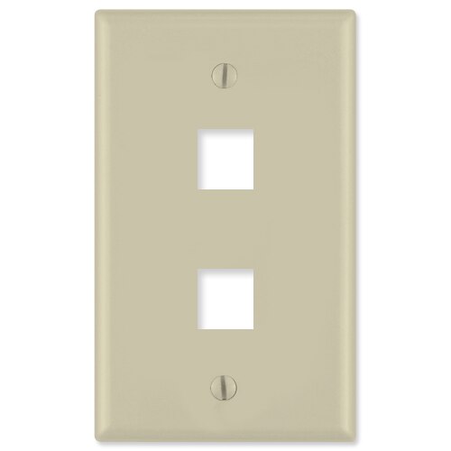On-Q/Legrand Keystone Wallplate, 1-Gang, 2-Port