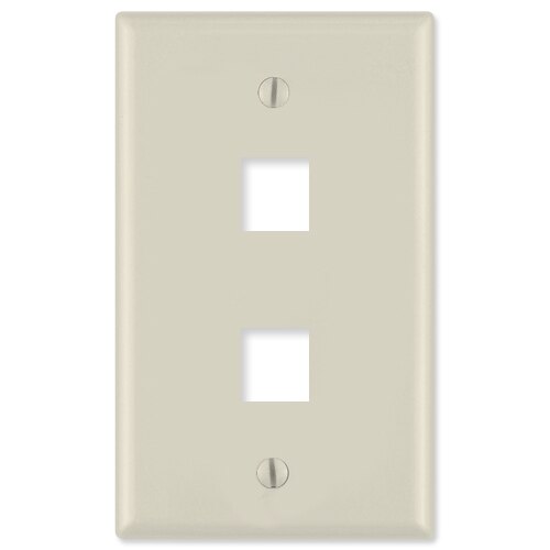 On-Q/Legrand Keystone Wallplate, 1-Gang, 2-Port
