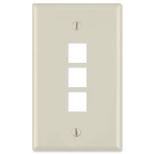 On-Q/Legrand Keystone Wallplate, 1-Gang, 3-Port