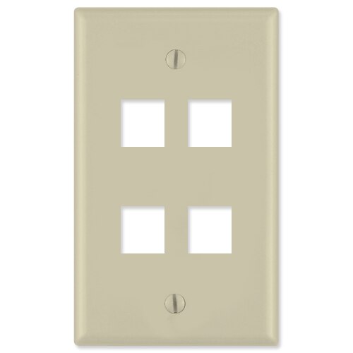 On-Q/Legrand Keystone Wallplate, 1-Gang, 4-Port