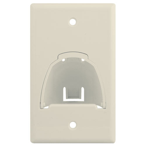On-Q/Legrand Hinged Bullnose Cable Access Wallplate, 1-Gang
