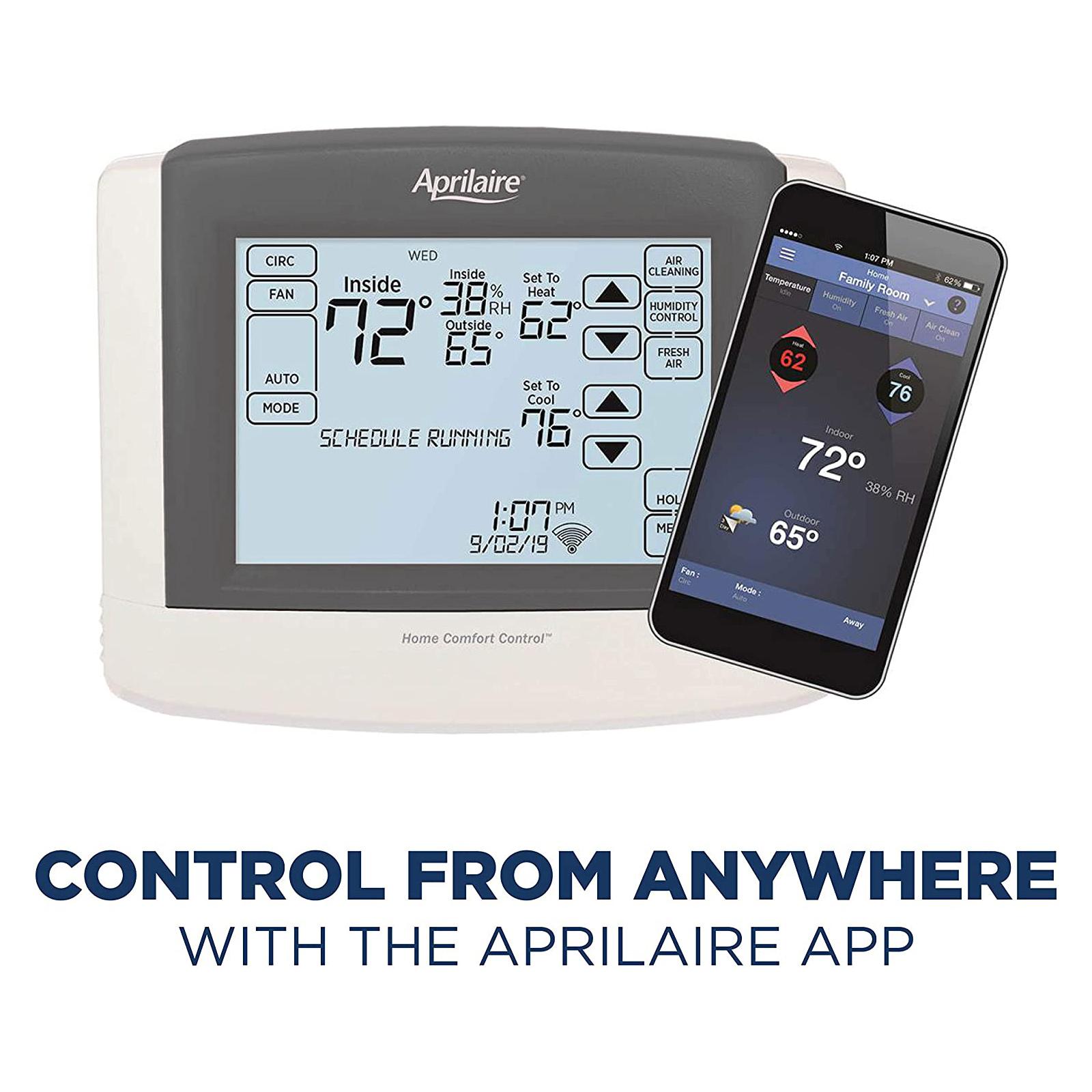 AprilAire Wi-Fi Touchscreen Thermostat with IAQ, Amazon Alexa & Google Assistant Control