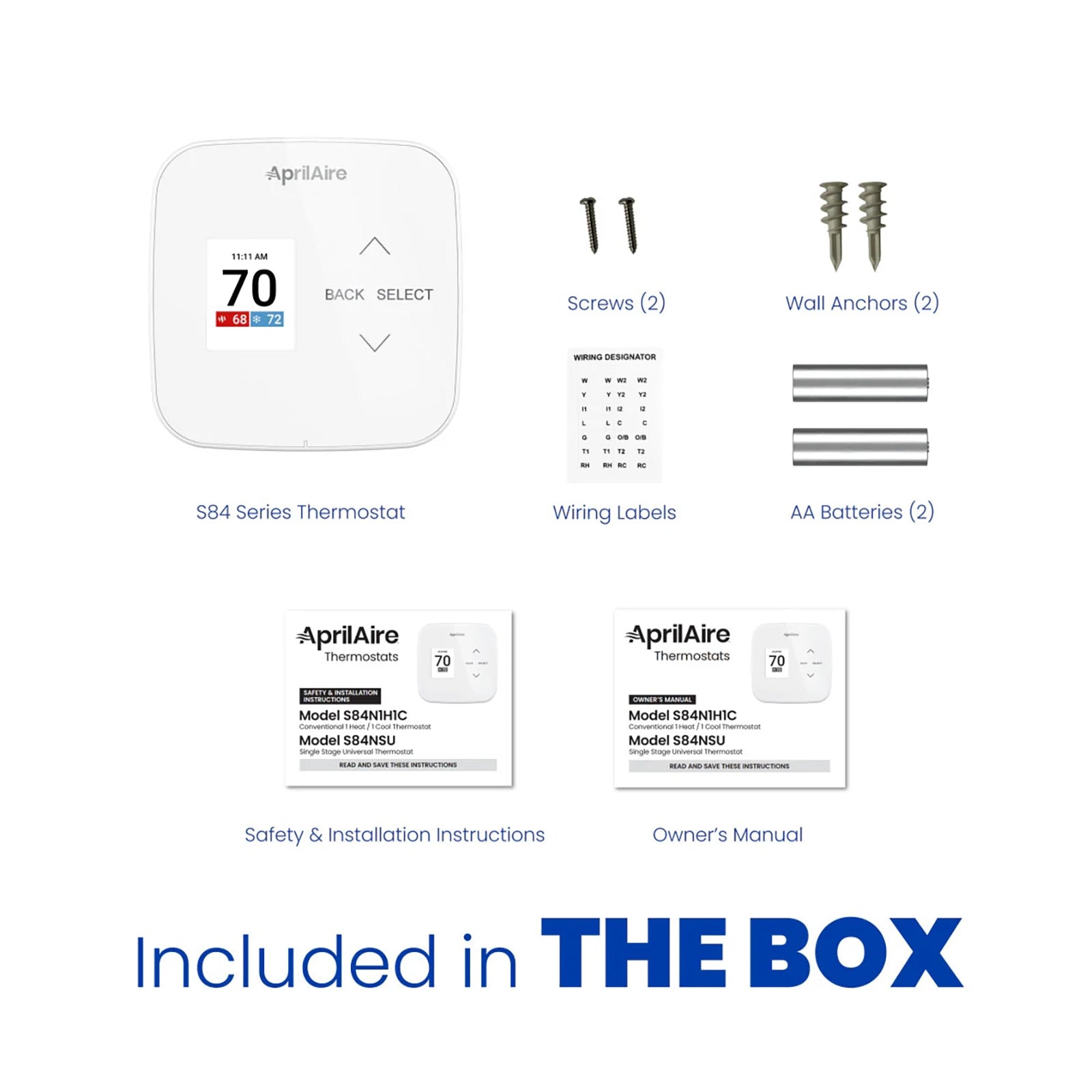 AprilAire S84N1H1C Programmable Thermostat