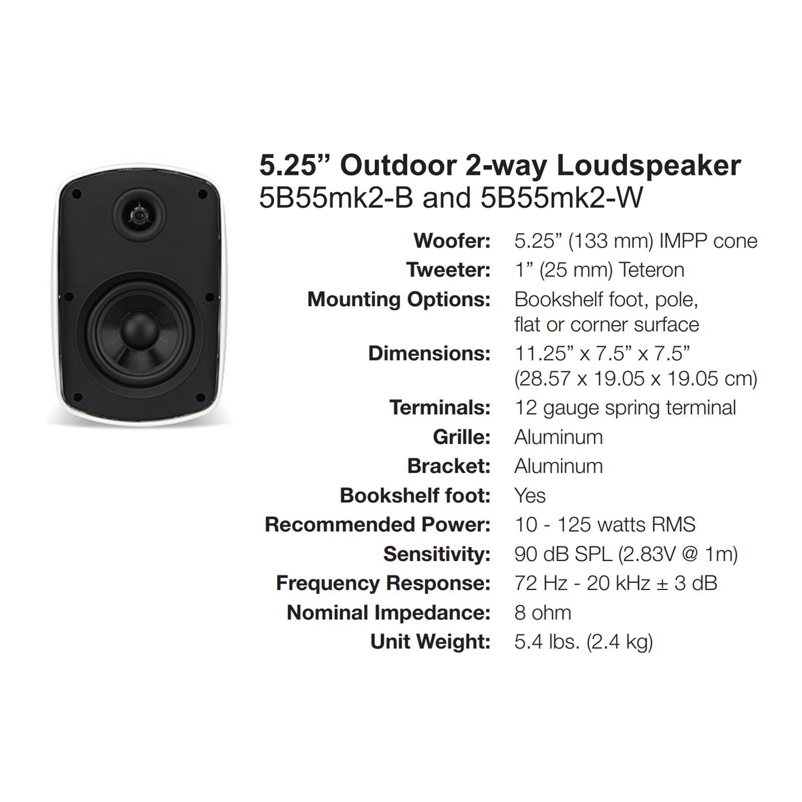 Russound 2-Way OutBack Speaker, 5.25"