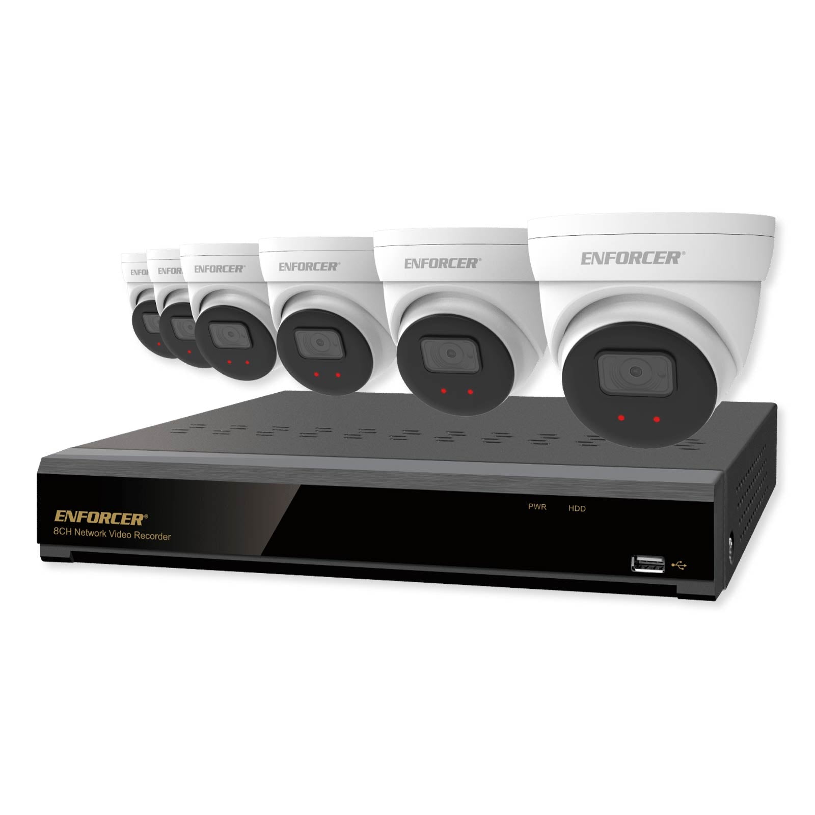 Seco-Larm ENFORCER NVR & Camera Kit with 4K 8-Channel NVR, 6 IP 5MP Turret Cameras, 2TB HDD