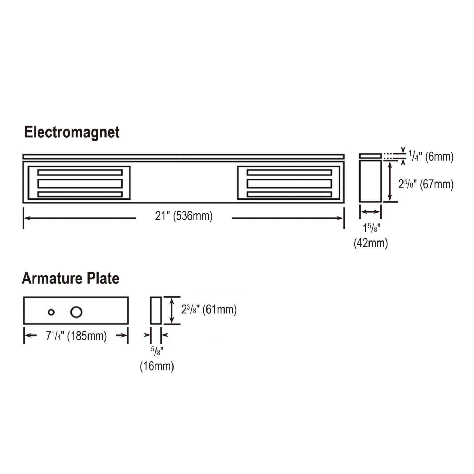 Seco-Larm Enforcer Double Door Electromagnetic Lock, Bond Sensor, 1,200 Lbs. Black