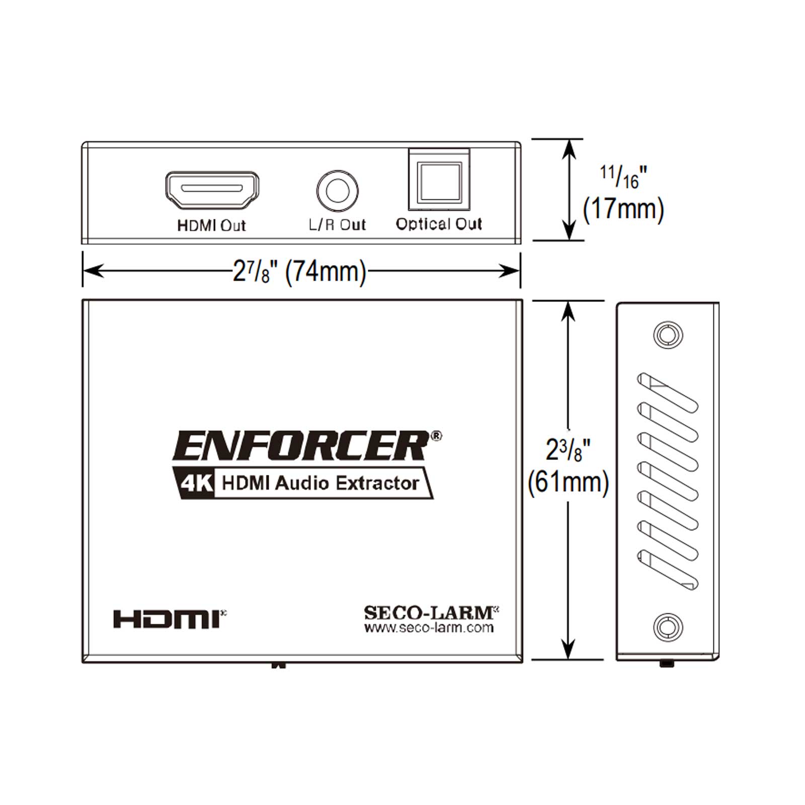 Seco-Larm ENFORCER 4K HDMI Audio Extractor