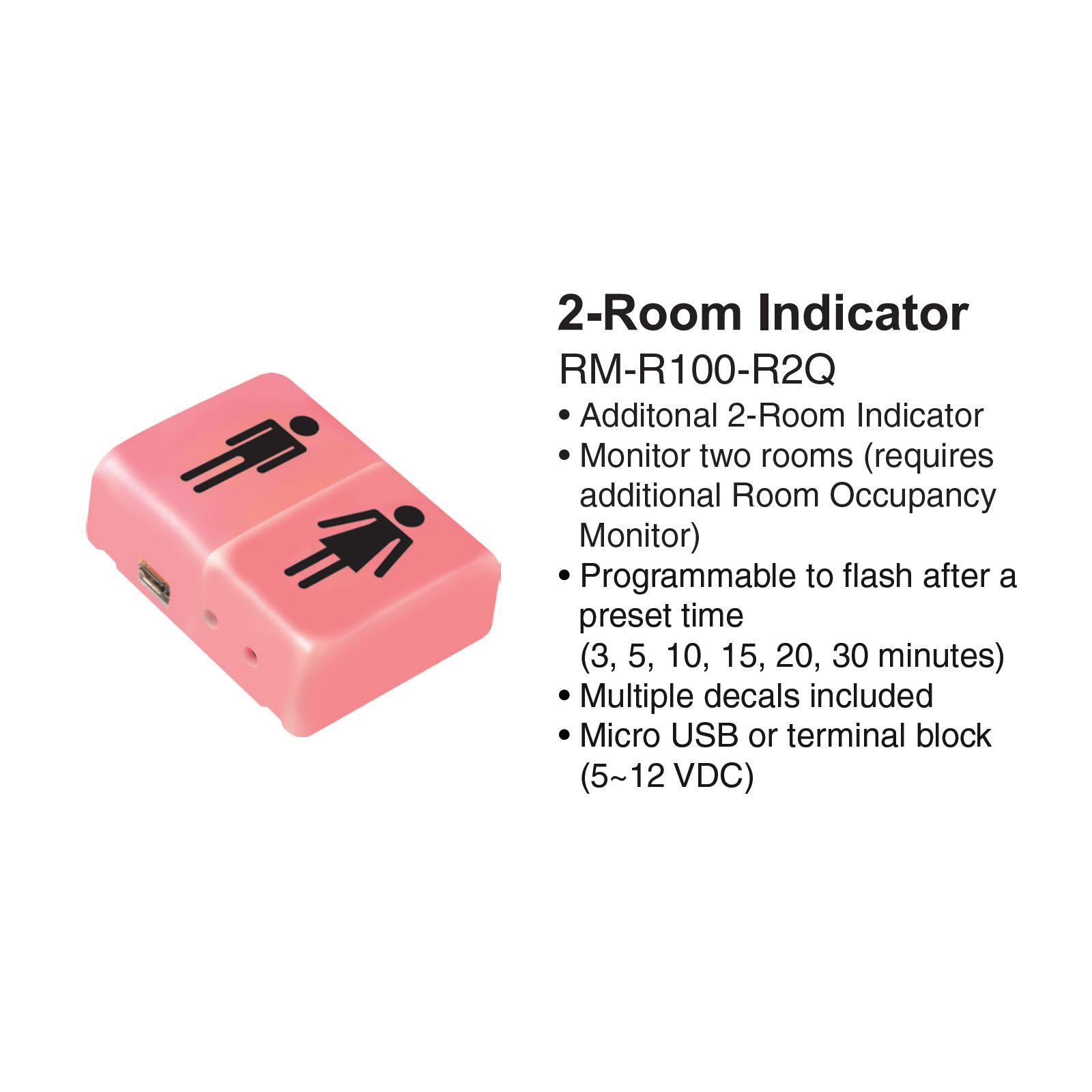 Seco-Larm 2-Room Indicator - Dual Channel LED Receiver, Powered by 12VDC or USB